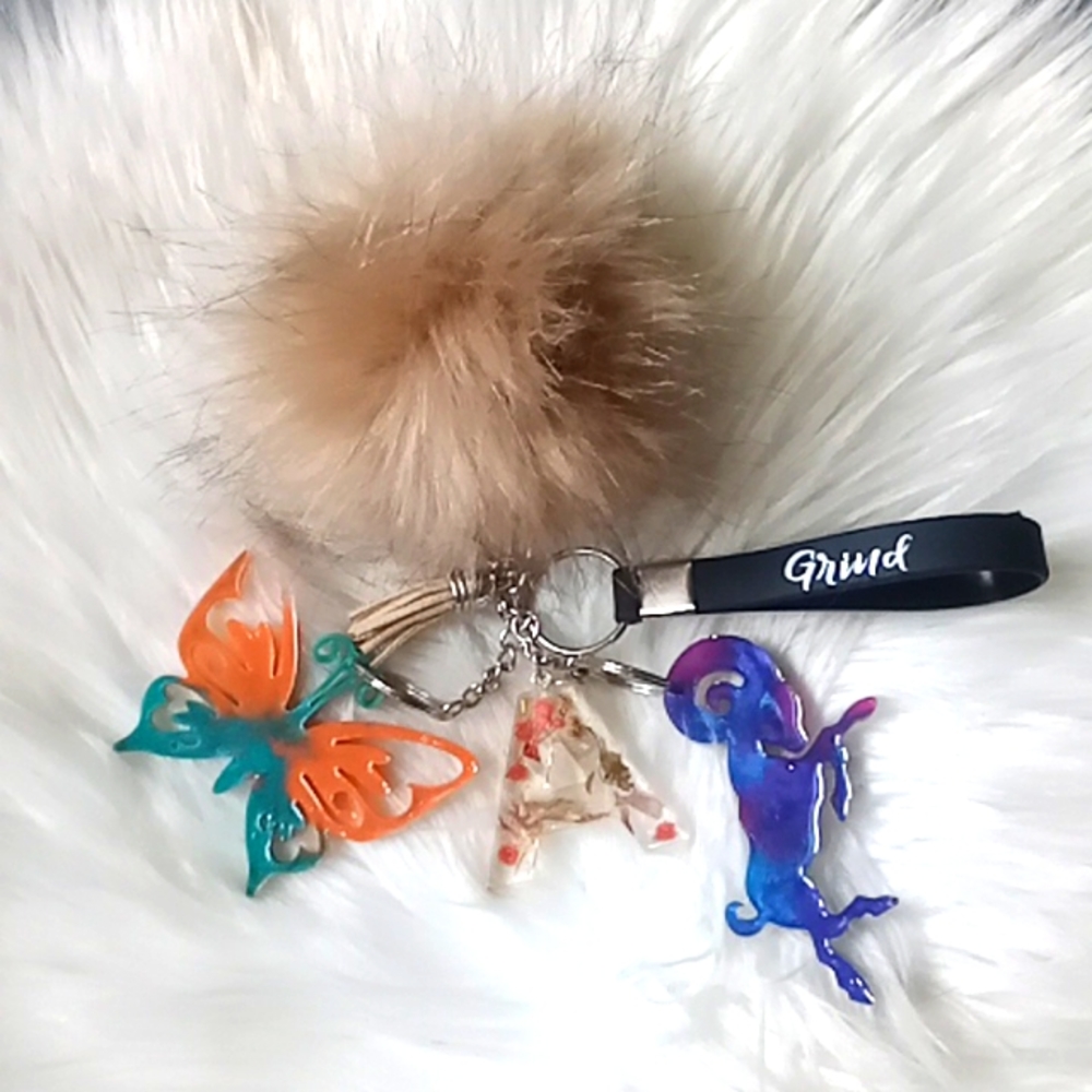 Handmade Resin Zodiac Keychain (Aries) Birthday Gift, Accessories Resin Art